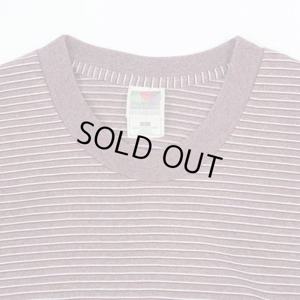 画像2: 90's FRUIT OF THE LOOM マルチボーダーTシャツ "BURGUNDY BASE / MADE IN USA" (2)