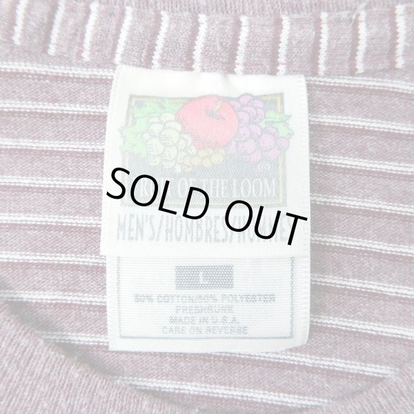 画像3: 90's FRUIT OF THE LOOM マルチボーダーTシャツ "BURGUNDY BASE / MADE IN USA" (3)