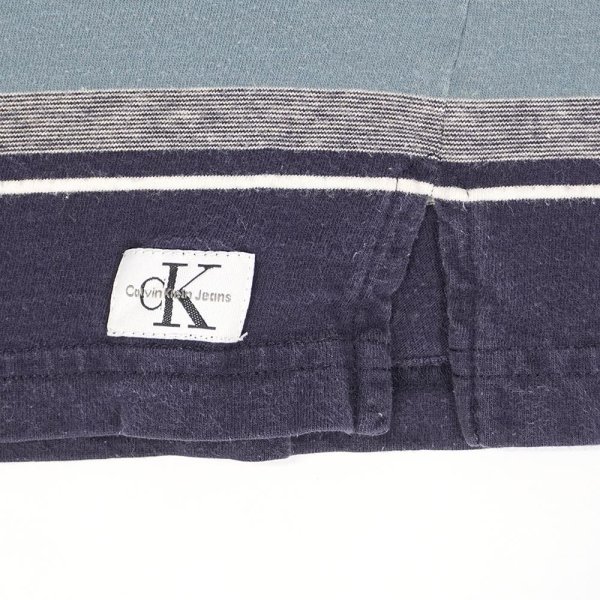 画像4: 90's Calvin Klein マルチボーダーTシャツ (4)