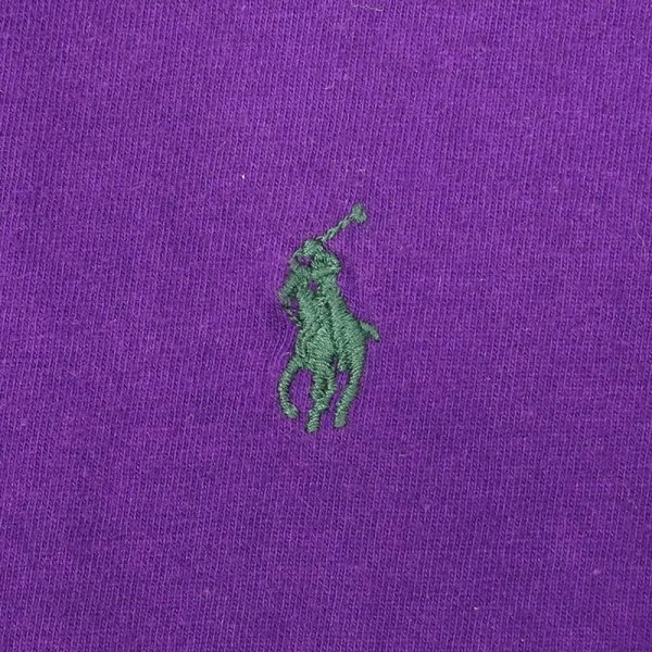 画像3: 90's Polo Ralph Lauren ロゴ刺繍Tシャツ "PURPLE" (3)