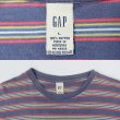 画像3: 90's OLD GAP マルチボーダー柄 Tシャツ “NAVY” (3)