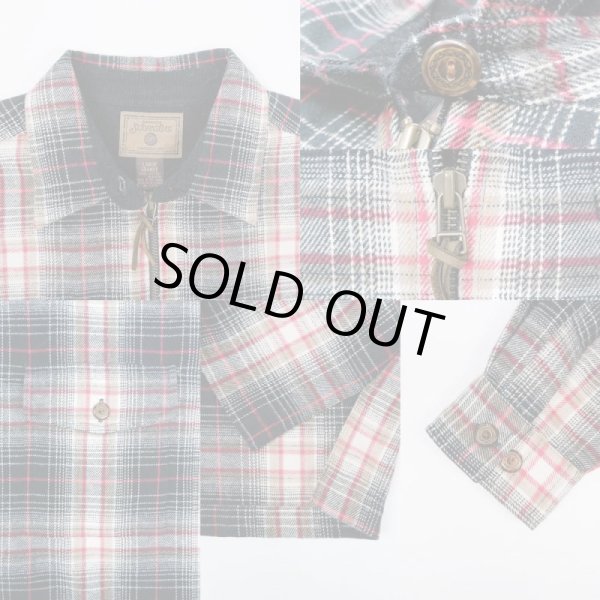 画像4: 90's ST JOHN'S BAY オンブレチェック柄 フルジップ ヘビーネルシャツ "DEADSTOCK" (4)