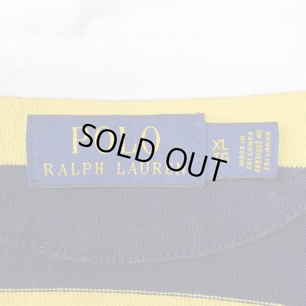 画像2: 00's Polo Ralph Lauren ボーダー柄 ラガーシャツ “NAVY × YELLOW” (2)