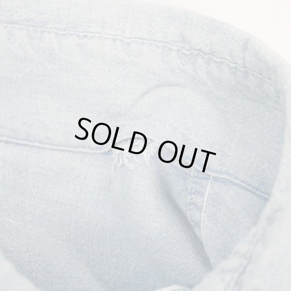 画像5: 60's ELY シャンブレーシャツ "Embroidery & Cut Off Custom" (5)