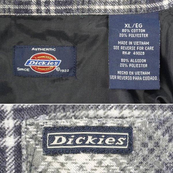 画像2: Early 90's Dickies プリントネルシャツ "Gray Plaid" (2)