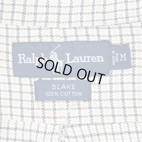 画像2: 90's Polo Ralph Lauren フランネル ボタンダウンシャツ "BLAKE / Beige Plaid" (2)