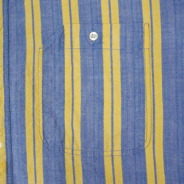 画像4: 90's SALTY DOG GANT S/S ボタンダウンシャツ “Striped Chambray” (4)