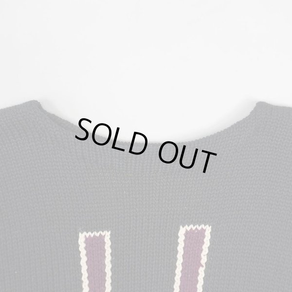 画像3: 60's HOLOVAK COUGHLIN ローゲージ レタードニット "BLACK" (3)