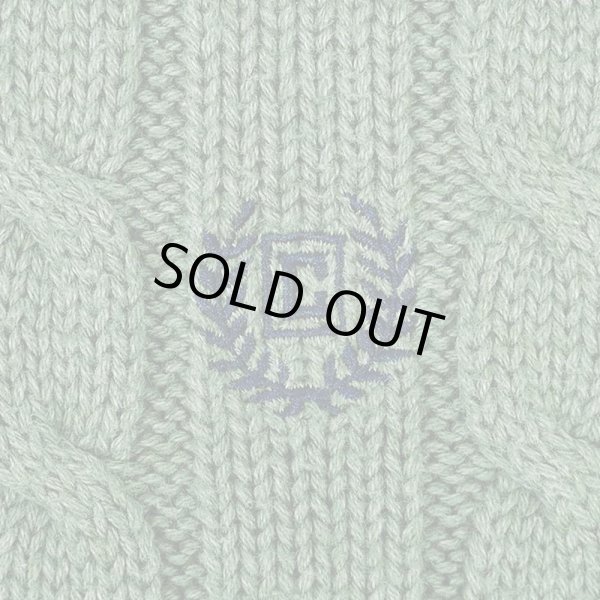 画像3: 00's CHAPS ケーブル編み コットンニット "GREEN" (3)