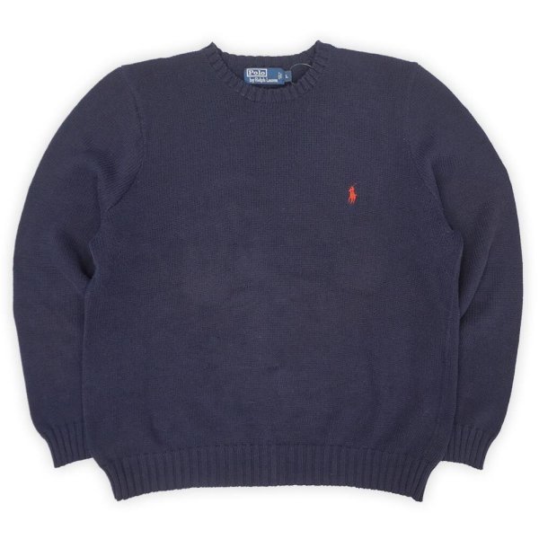 画像1: 90-00's Polo Ralph Lauren クルーネック コットンニット (1)