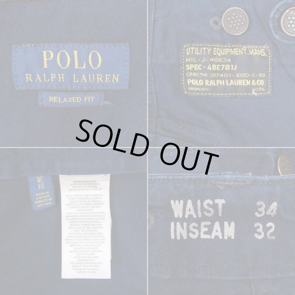 画像3: 00's Polo Ralph Lauren P-44 type HBT モンキーパンツ "W34 L32" (3)