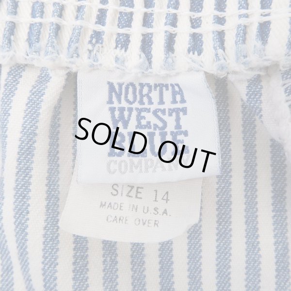 画像3: 90's NORTH WEST BLUE ヒッコリーストライプ柄 イージーパンツ "MADE IN USA" (3)