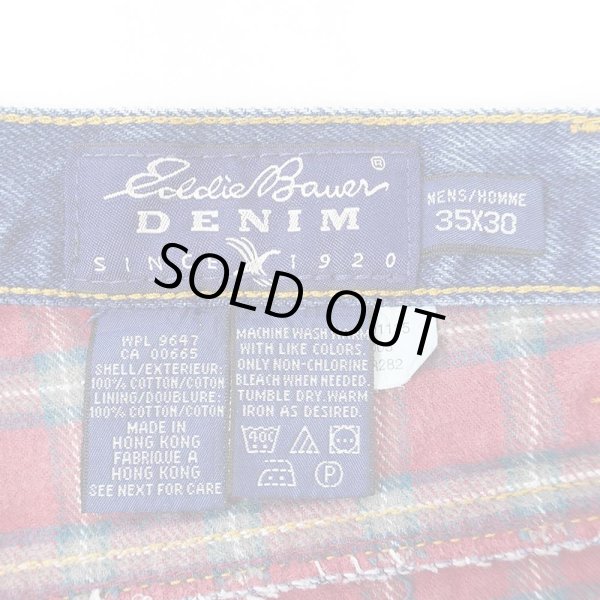 画像3: 90's Eddie Bauer フランネルライナー デニムパンツ "W35 L30" (3)