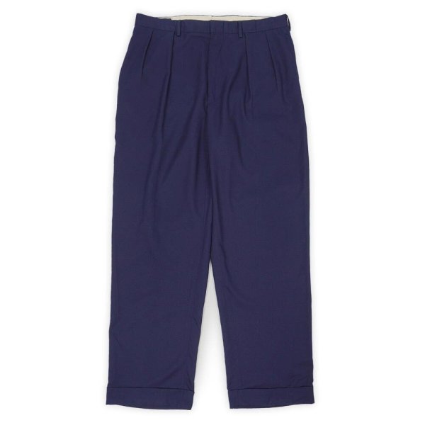 画像1: 90's Polo Ralph Lauren 2タック ポリエステルトラウザー "NAVY / W35 L30" (1)