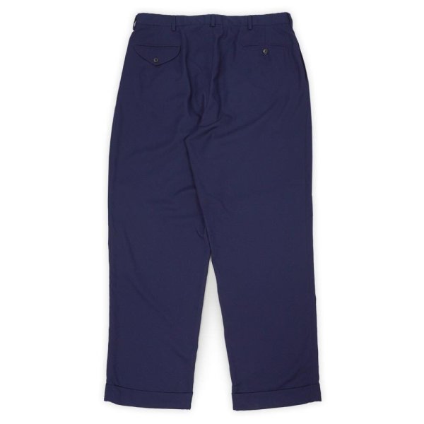 画像2: 90's Polo Ralph Lauren 2タック ポリエステルトラウザー "NAVY / W35 L30" (2)