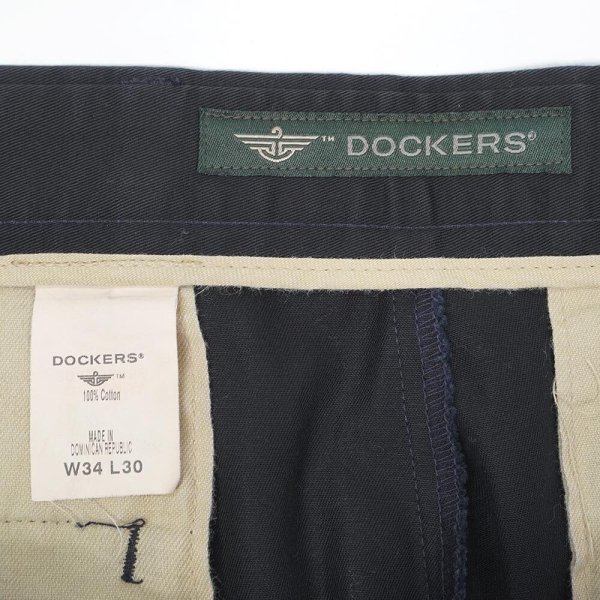 画像3: Early 00's DOCKERS 2タック チノトラウザー "BLACK / W34 L30" (3)