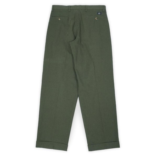 画像2: 90's DOCKERS 2タック ヘリンボーントラウザー "OLIVE / W33 L32" (2)