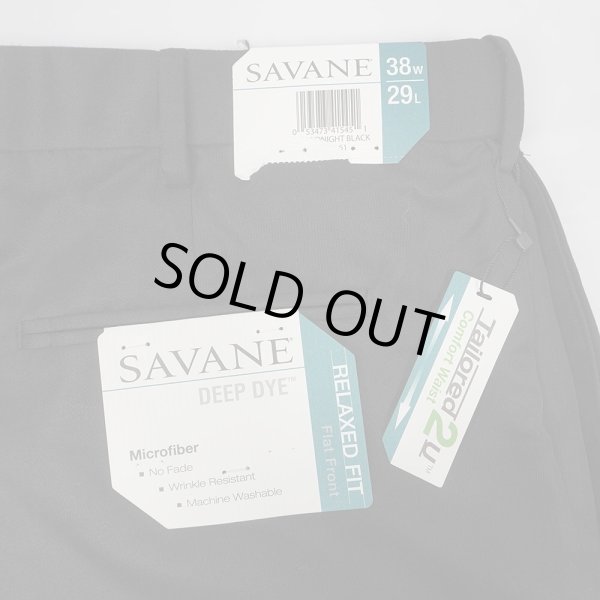 画像3: 00's SAVANE ノータックスラックス "BLACK / W38 L29 / DEADSTOCK" (3)