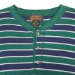 画像3: 90's Eddie Bauer マルチボーダー柄 ヘンリーネックカットソー "MADE IN USA / 黒タグ" (3)