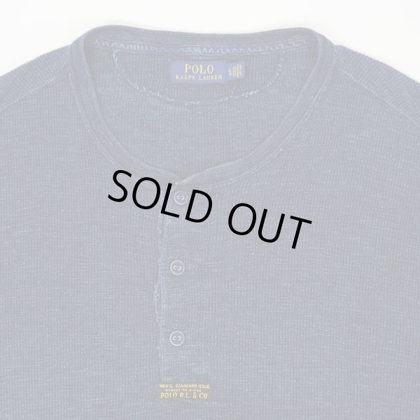 画像3: 00's Polo Ralph Lauren ヘンリーネック カットソー "Indigo Dye" (3)