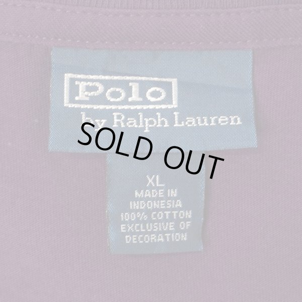 画像2: 90's Polo Ralph Lauren ロゴ刺繍Tシャツ "PURPLE" (2)
