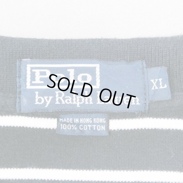 画像2: 90's Polo Ralph Lauren ボーダー柄 ポロシャツ (2)