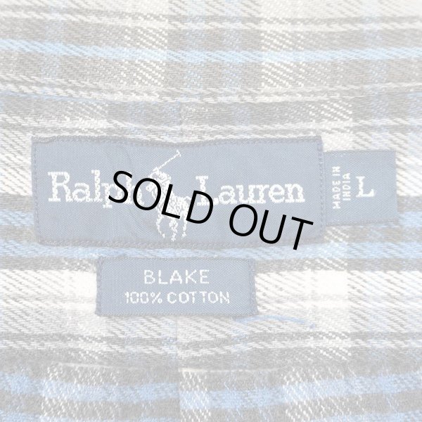 画像2: 90's Polo Ralph Lauren ヘビーネル ボタンダウンシャツ “BLAKE / Ombre Plaid” (2)
