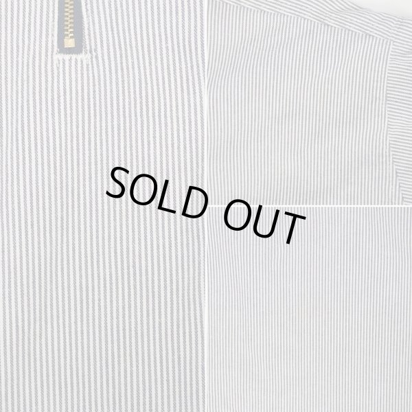 画像4: 00's PRISON BLUES ヒッコリーストライプ ハーフジップワークシャツ "MADE IN USA" (4)