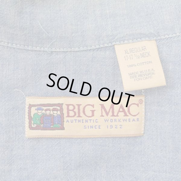 画像2: 90's BIG MAC S/S コットンシャンブレーシャツ "MADE IN USA" (2)