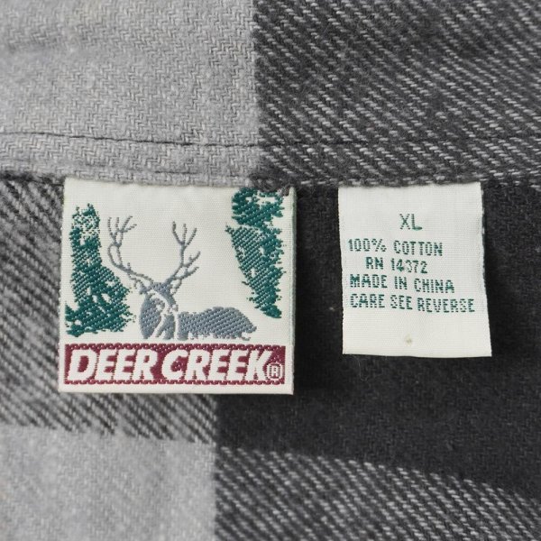 画像2: Late 90's DEER CREEK ブロックチェック柄 ヘビーネルシャツ "Non Wash" (2)
