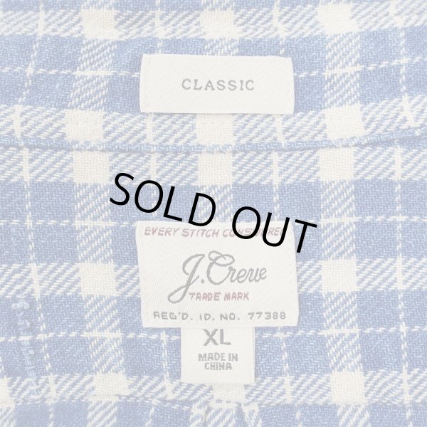 画像2: 00's J.CREW ヘビーネルシャツ "Blue Plaid" (2)