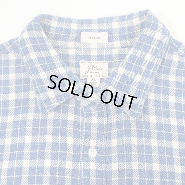 画像3: 00's J.CREW ヘビーネルシャツ "Blue Plaid" (3)