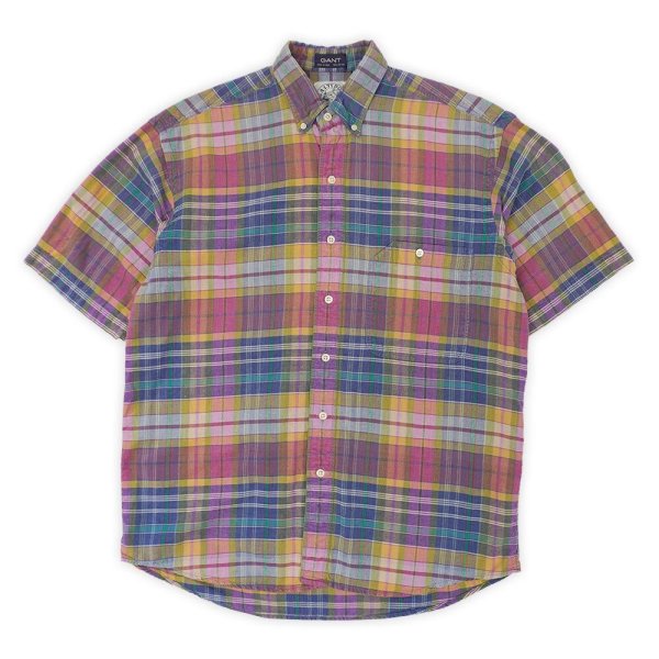 画像1: 90's SALTY DOG GANT S/S ボタンダウンシャツ “Madras Plaid” (1)