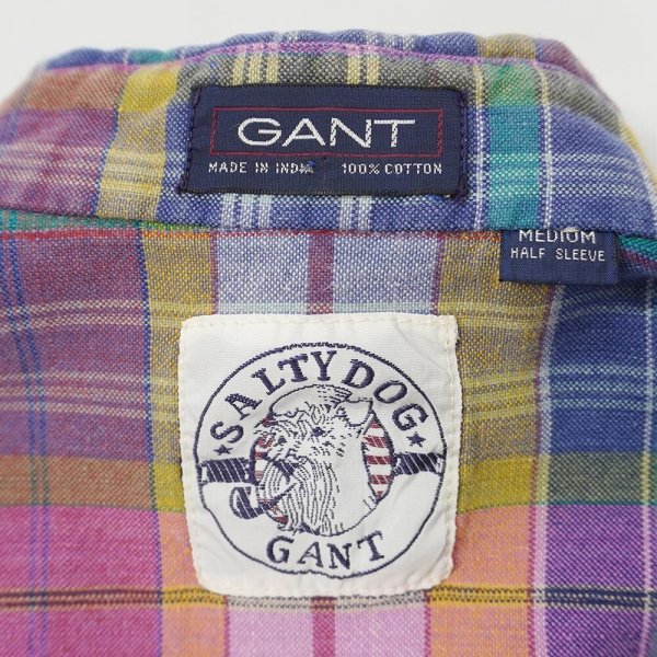 画像2: 90's SALTY DOG GANT S/S ボタンダウンシャツ “Madras Plaid” (2)