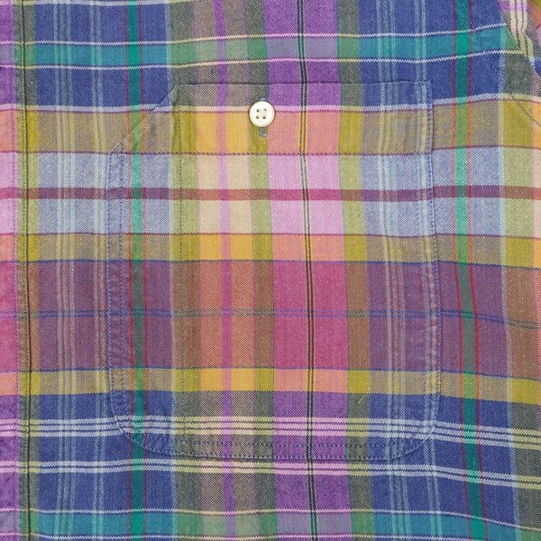 画像4: 90's SALTY DOG GANT S/S ボタンダウンシャツ “Madras Plaid” (4)