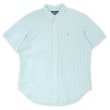 画像1: 90's Polo Ralph Lauren S/S ストライプ柄 シアサッカー ボタンダウンシャツ (1)