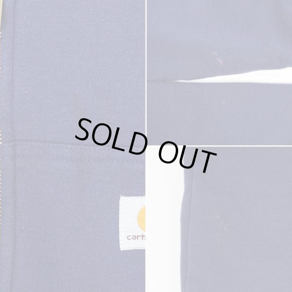 画像4: 00's Carhartt サーマルライナー フルジップ スウェットパーカー "NAVY" (4)