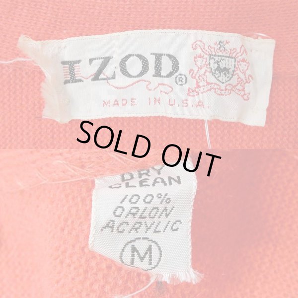画像2: 70's IZOD LACOSTE アクリルカーディガン “ORANGE / MADE IN USA” (2)