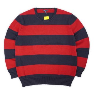 90s old gap ボーダー コットン ニット シャツ 90's GAP ボーダー柄 コットンニット - used&vintage box Hi-smile