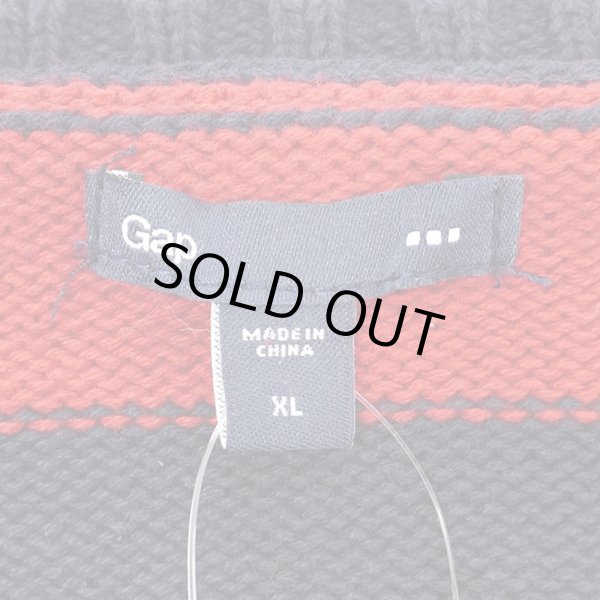 画像2: 00's GAP ワイドボーダー柄 コットンニット (2)