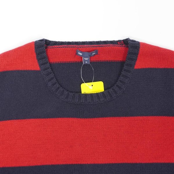 画像3: 00's GAP ワイドボーダー柄 コットンニット (3)