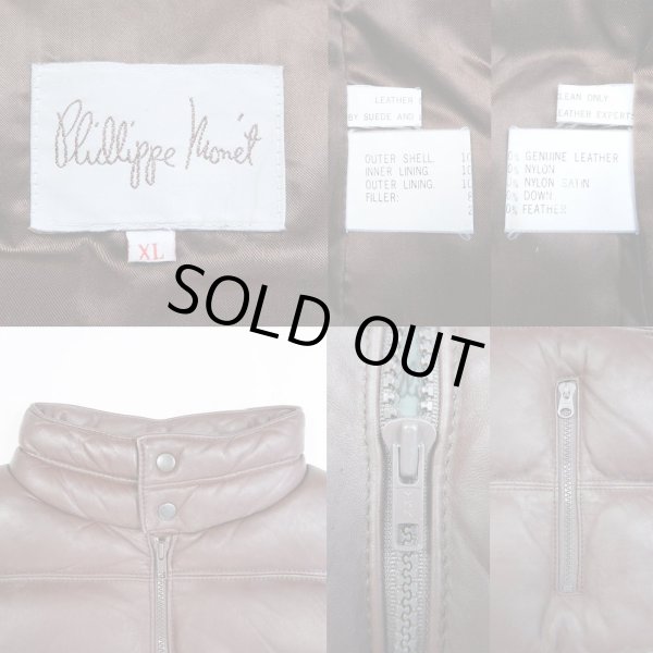 画像3: 80's Phillipe Monet レザーダウンベスト (3)