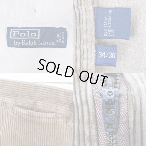 画像3: 90's Polo Ralph Lauren 太畝コーデュロイパンツ "W34 L30" (3)
