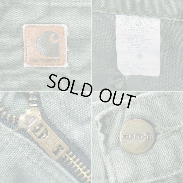 画像3: Early 00's Carhartt ダックペインターパンツ "W36 L30 / MOSS GREEN" (3)