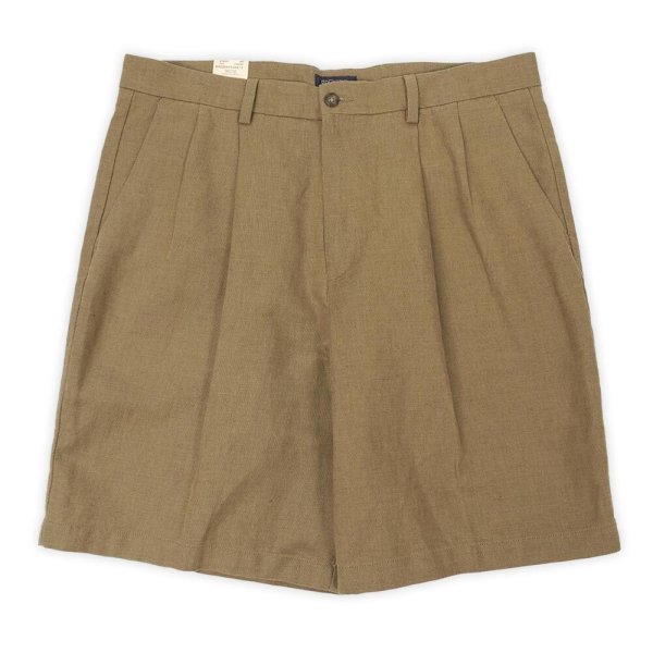 画像1: 00's DOCKERS 2タック コットンリネンショーツ "DEADSTOCK" (1)