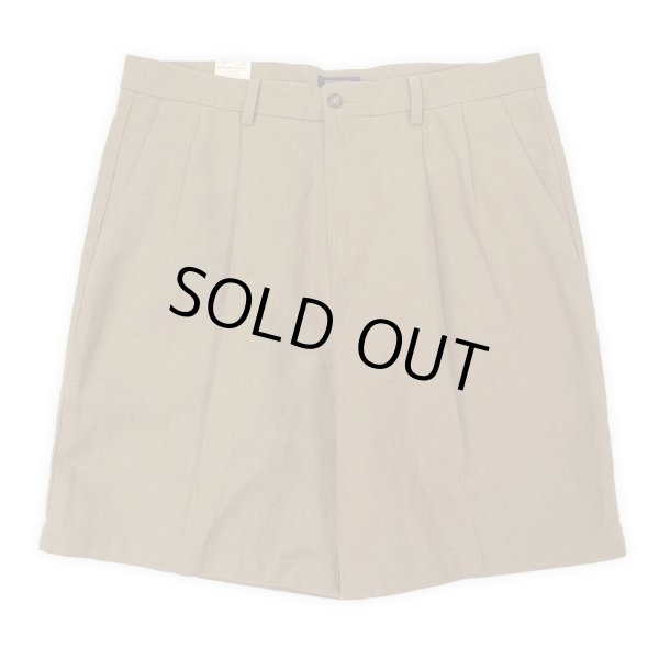 画像1: 00's DOCKERS 2タック コットンリネンショーツ "DEADSTOCK" (1)