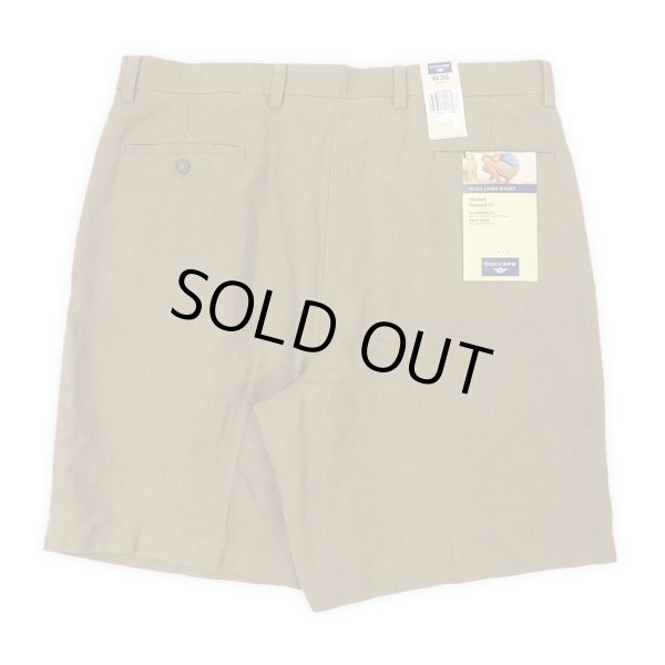 画像2: 00's DOCKERS 2タック コットンリネンショーツ "DEADSTOCK" (2)
