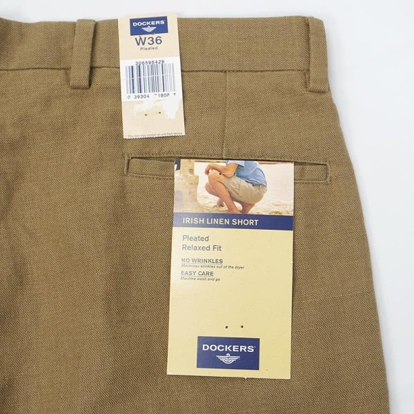 画像3: 00's DOCKERS 2タック コットンリネンショーツ "DEADSTOCK" (3)