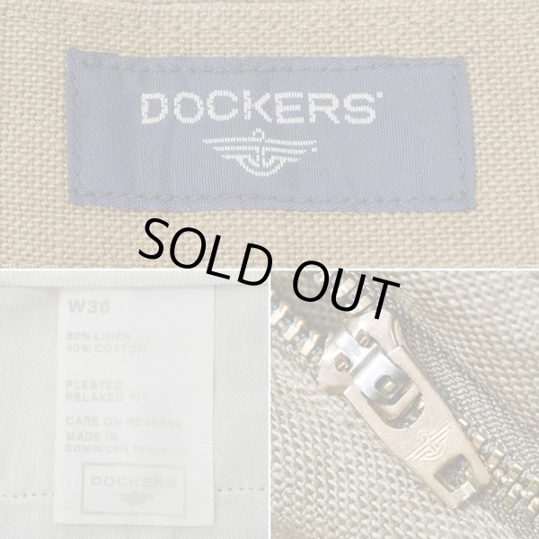 画像4: 00's DOCKERS 2タック コットンリネンショーツ "DEADSTOCK" (4)