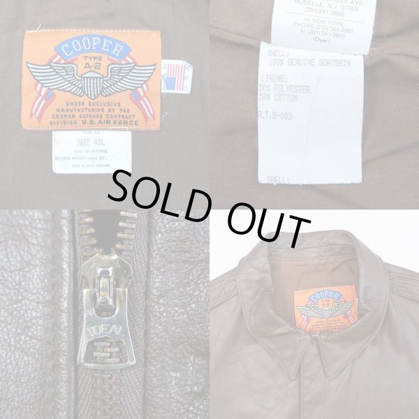 画像3: 80's COOPER A-2 TYPE レザーフライトジャケット "48L / MADE IN USA" (3)